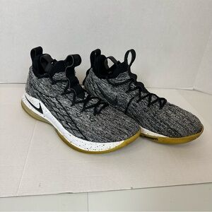 Nike LeBron XV 15 Low Ashes Black White Basketball Shoes AO1755 002 Mens Size 9